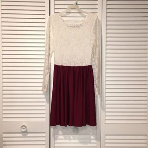 White & Red Laced Dress